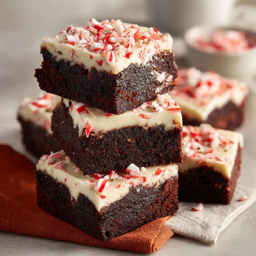 Decadent Fudgy Peppermint Brownies with Minty Crunch